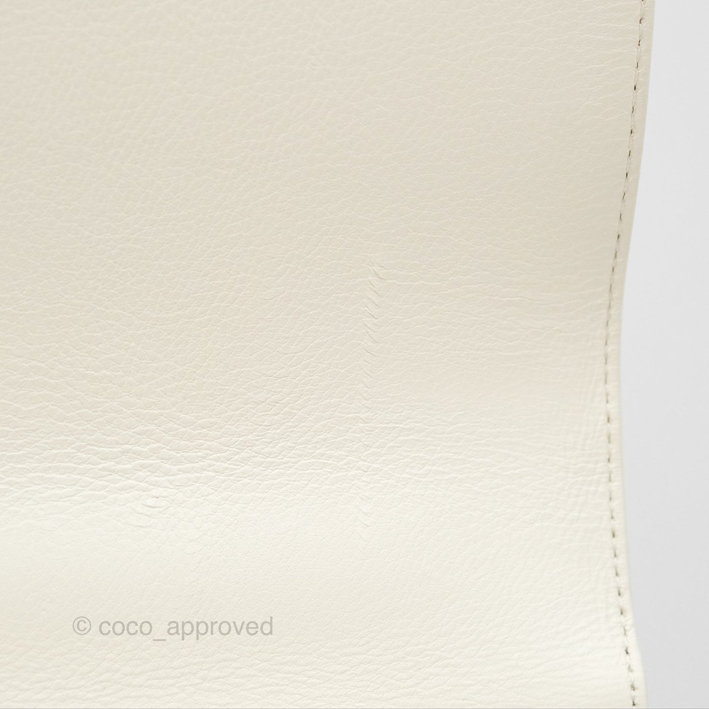 Chanel Quilted Label Click Flap Bag White Grained Calfskin Gold Hardware