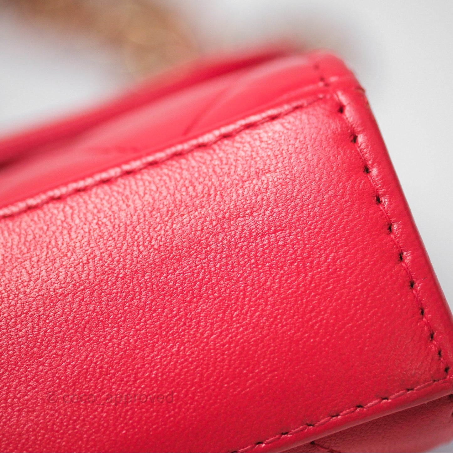 Chanel Mini Quilted Trendy CC Clutch With Chain Red Lambskin Gold Hardware
