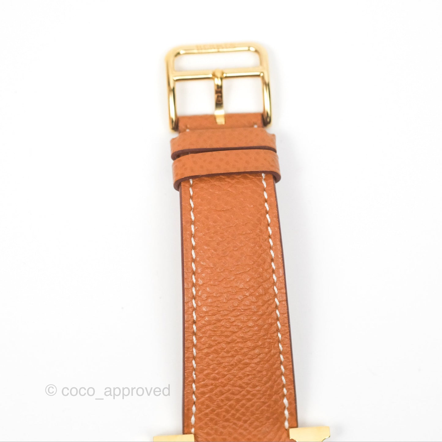 Hermès Heure H TGM 34mm Watch Gold Epsom Gold Hardware