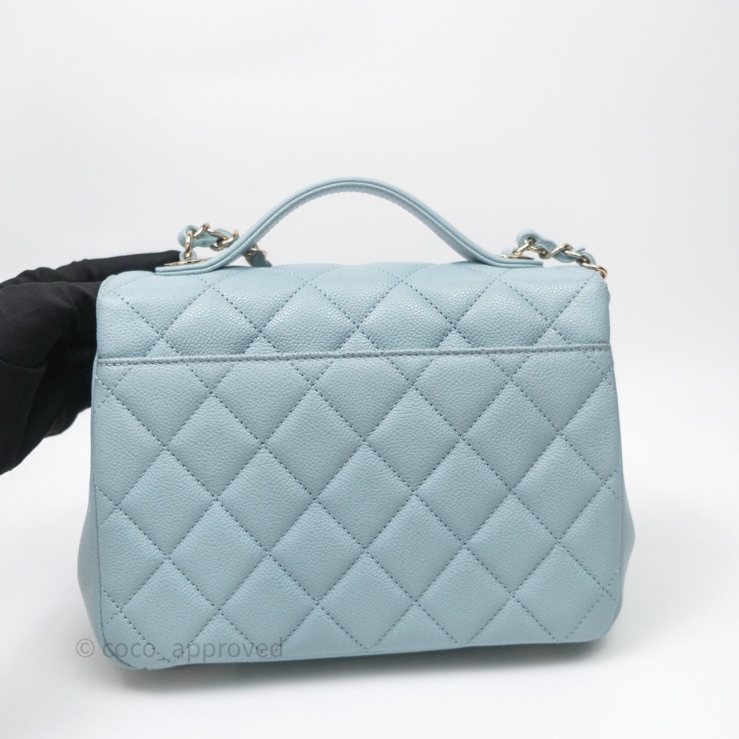 Chanel Quilted Medium Business Affinity Flap Blue Caviar Gold Hardware