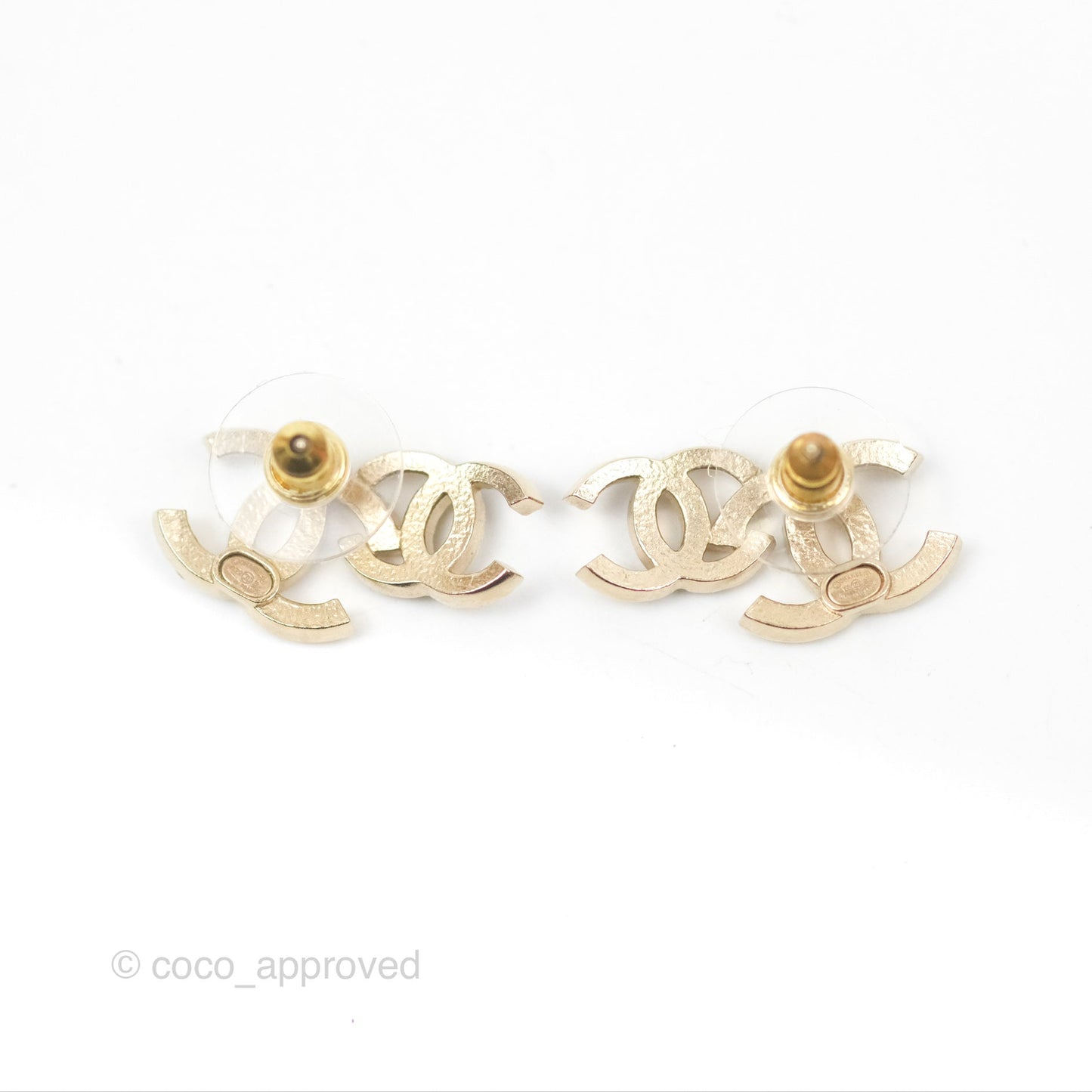 Chanel Crystal Black Double CC Earrings Gold Tone 22B