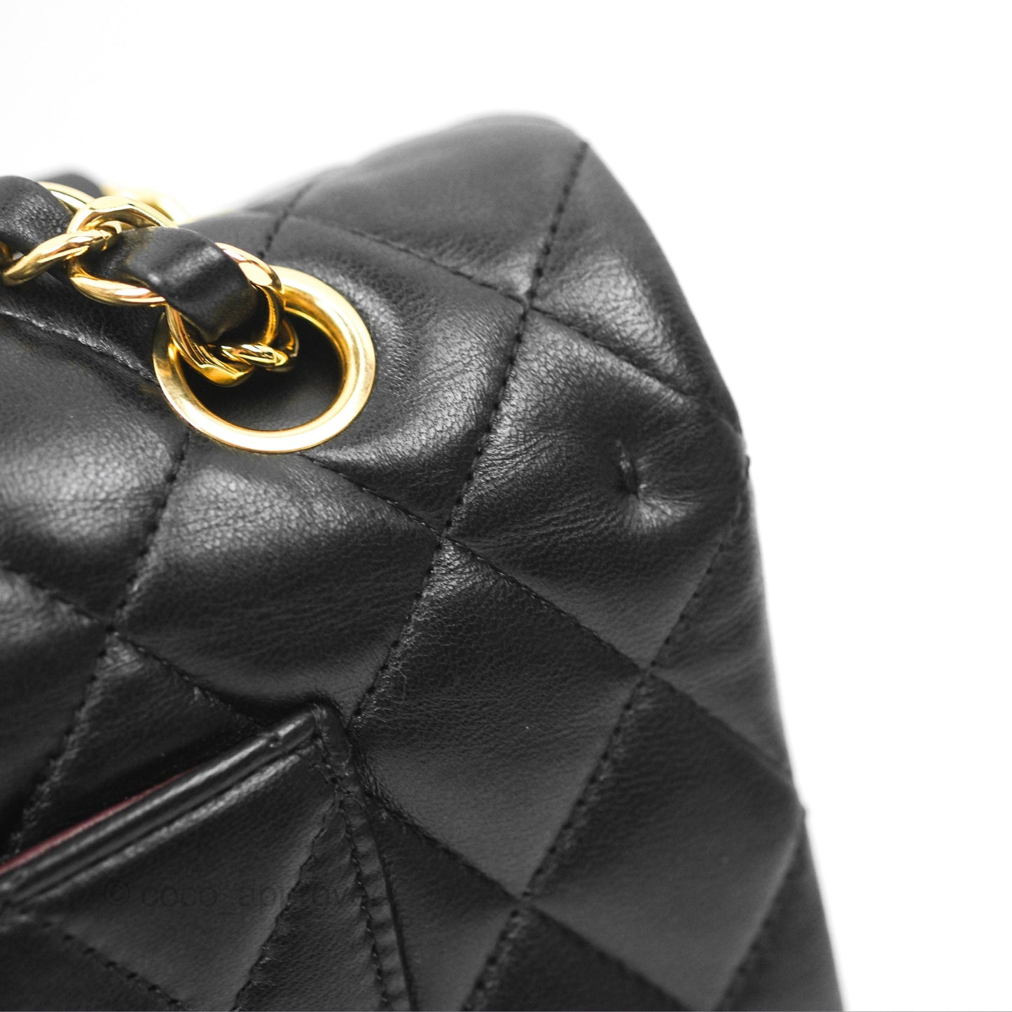 Chanel Classic M/L Medium Flap Quilted Black Lambskin Gold Hardware