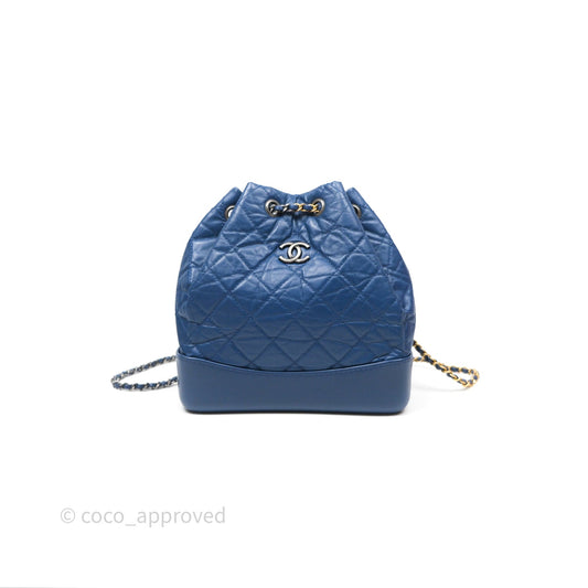 Chanel Small Gabrielle Backpack Blue Aged Calfskin