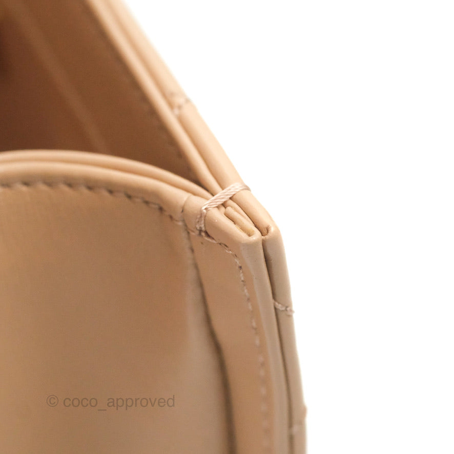 Chanel Quilted Perfect Fit Adjustable Beige Calfskin Gold Hardware 21A