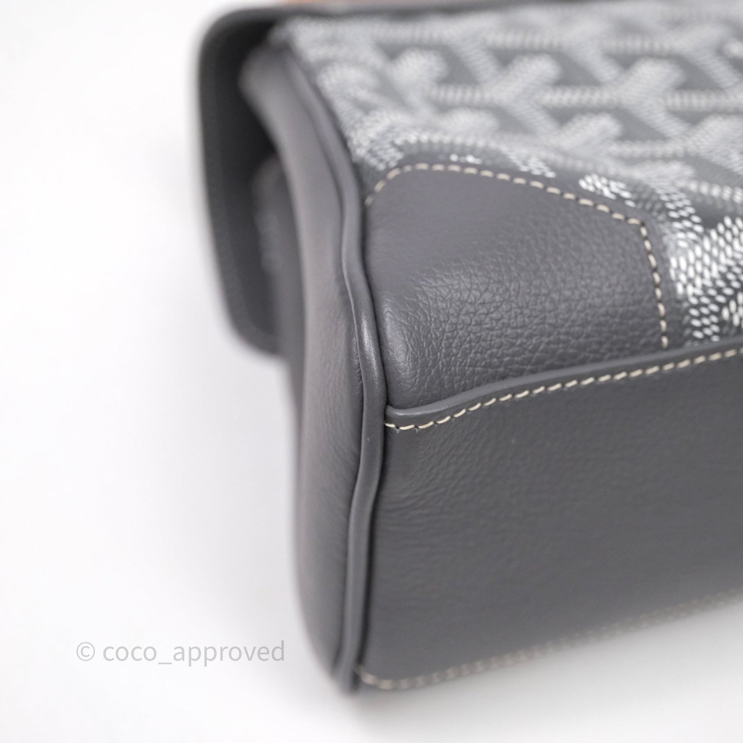 Goyard Saïgon Mini Bag Chevroches Calfskin Grey Silver Hardware