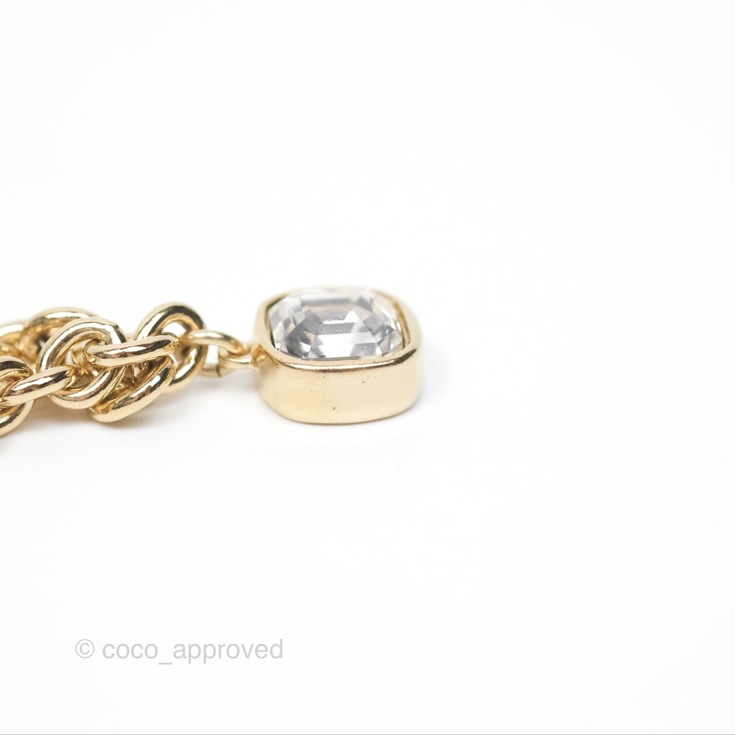 Chanel Charms CC Necklace Gold Tone 21K