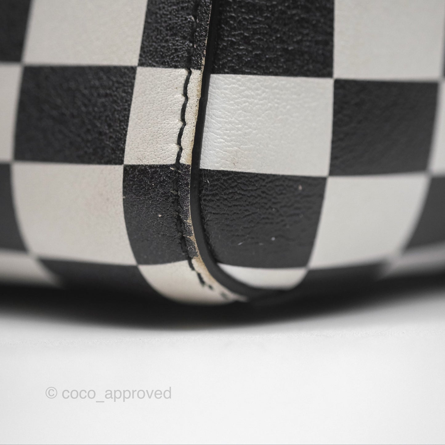 Christian Dior Medium Lady Dior Checkered Black/ White Calfskin