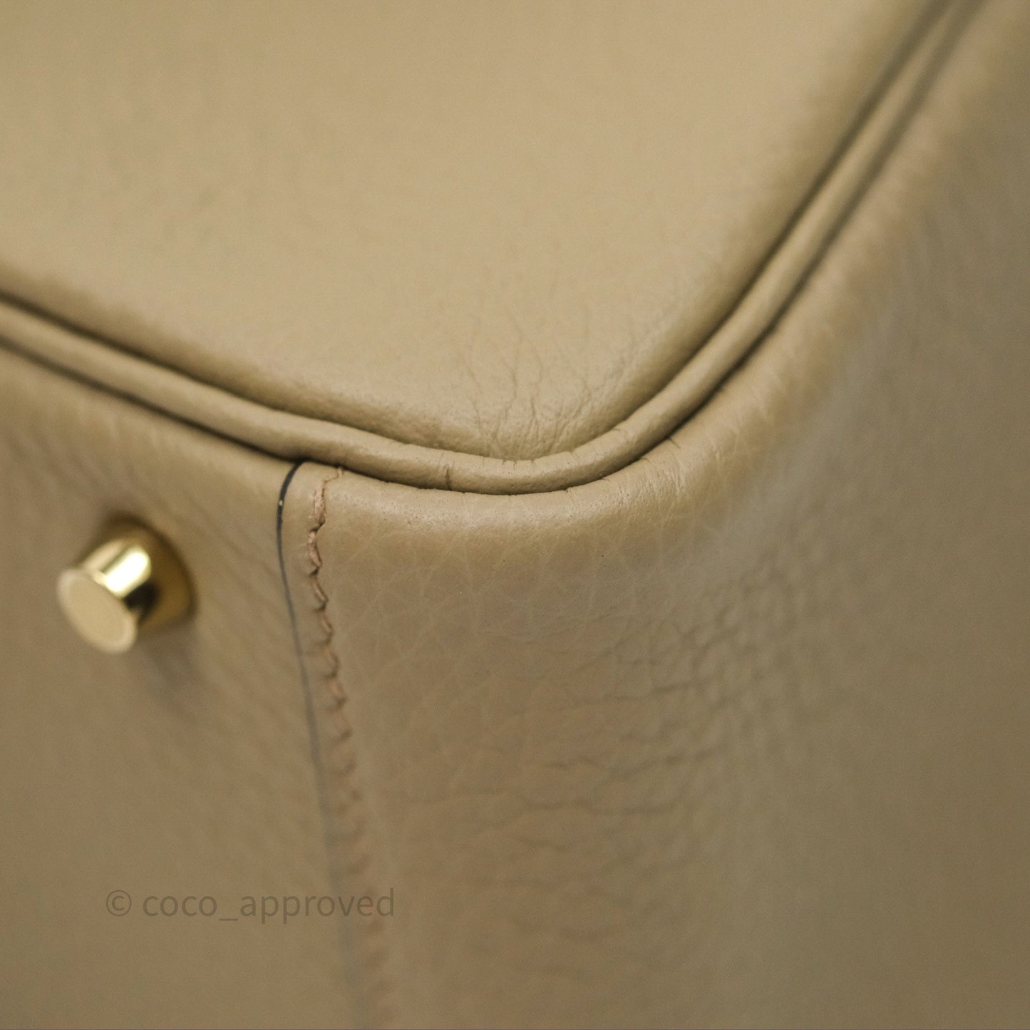 Hermès Mini Lindy 20 Beige Marfa 8Q Clemence Gold Hardware