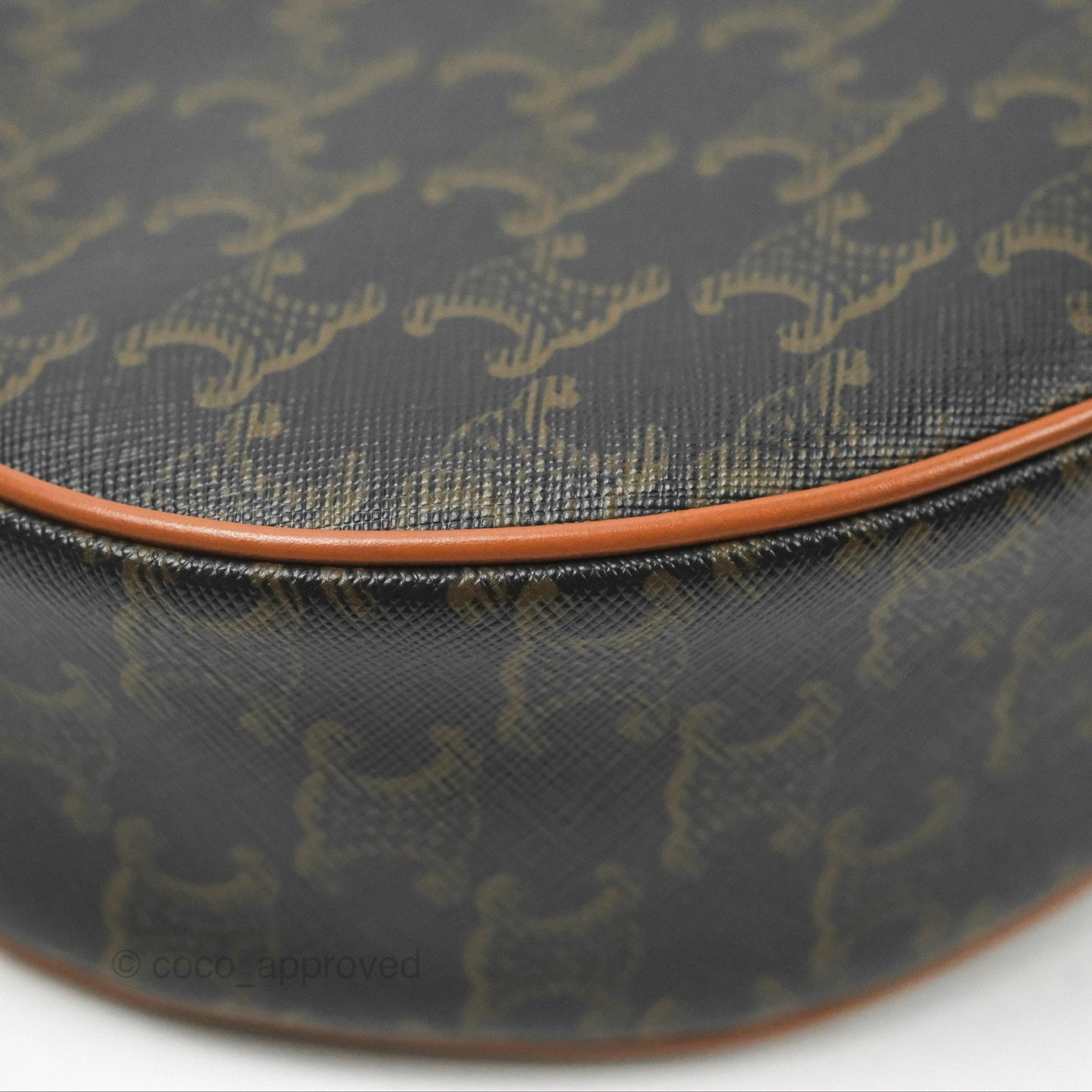 Celine Ava Bag In Triomphe Canvas Calfskin Tan