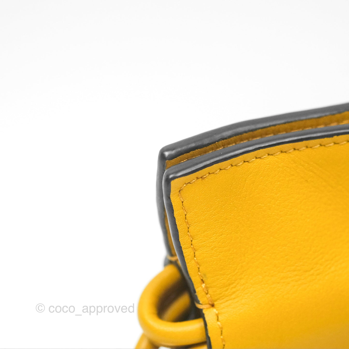 Loewe Nano Flamenco Clutch with Chain Mustard Calfskin