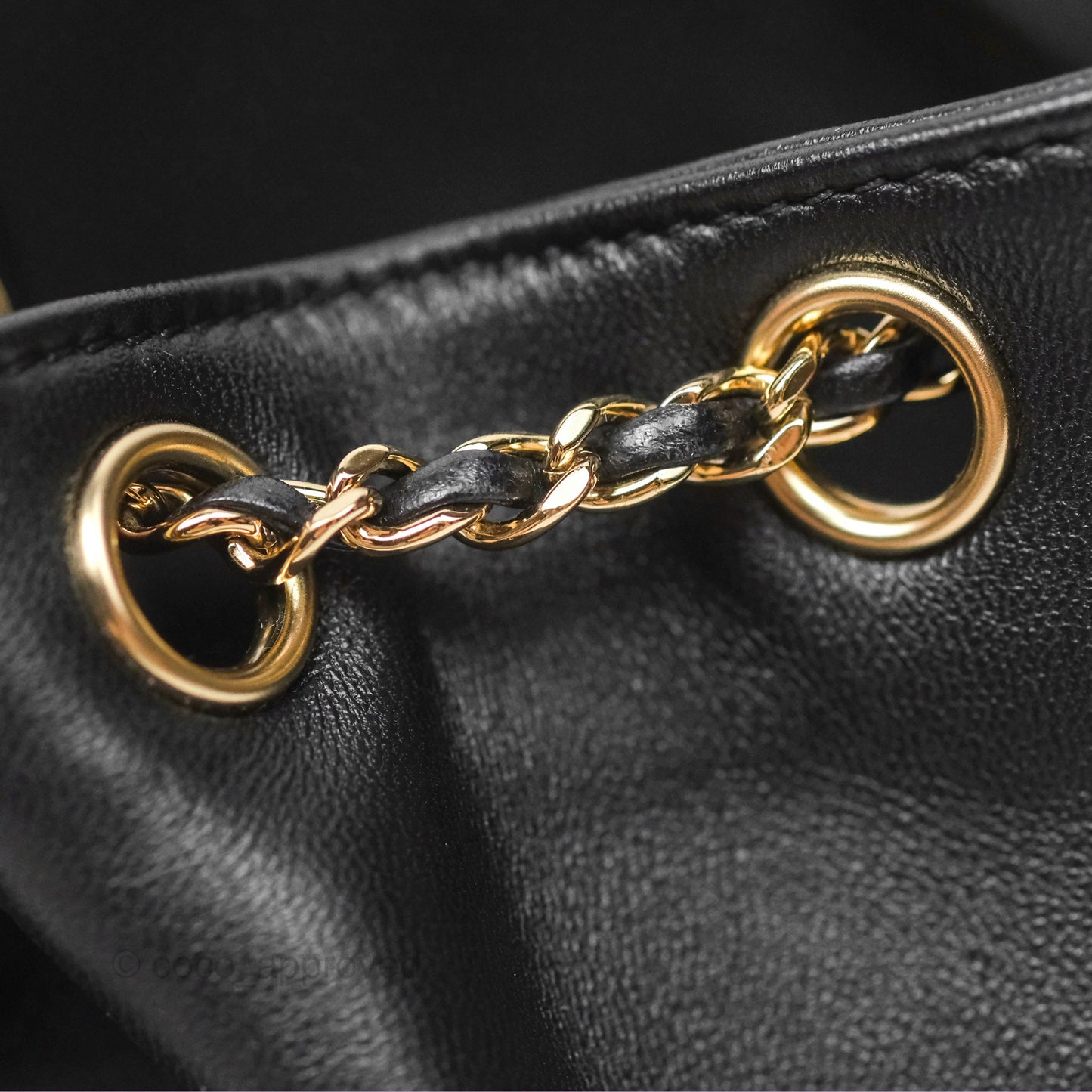 Chanel Quilted Small Duma Drawstring Backpack Black Lambskin