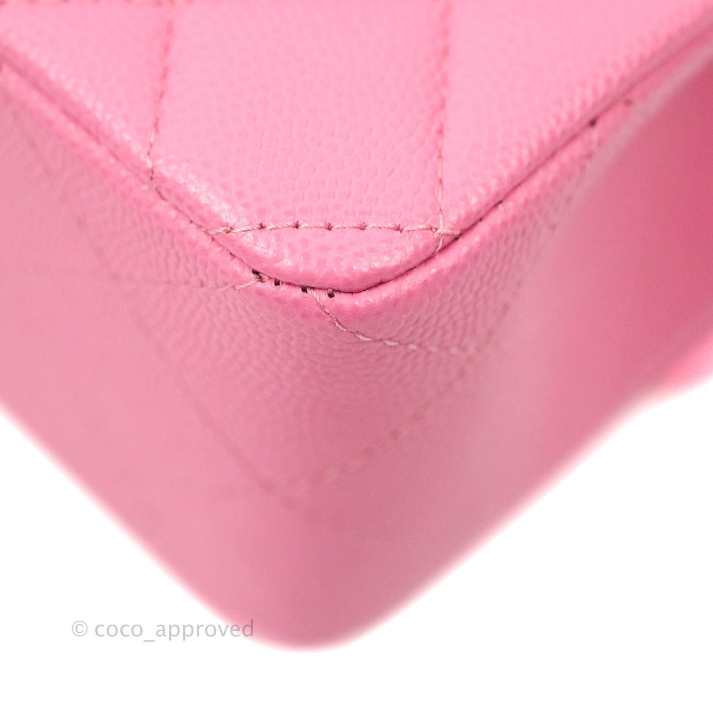 Chanel Classic Quilted S/M Small Double Flap Pink Caviar Gold Hardware 21P