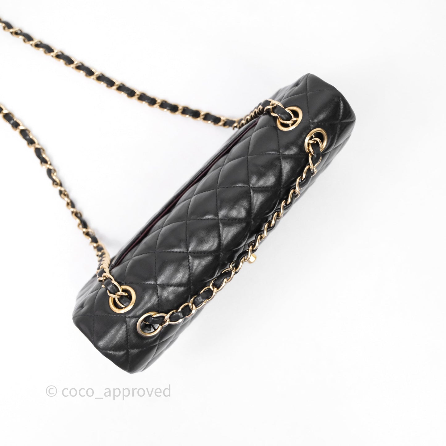 Chanel Vintage Classic M/L Medium Double Flap Black Lambskin 24K Gold Hardware