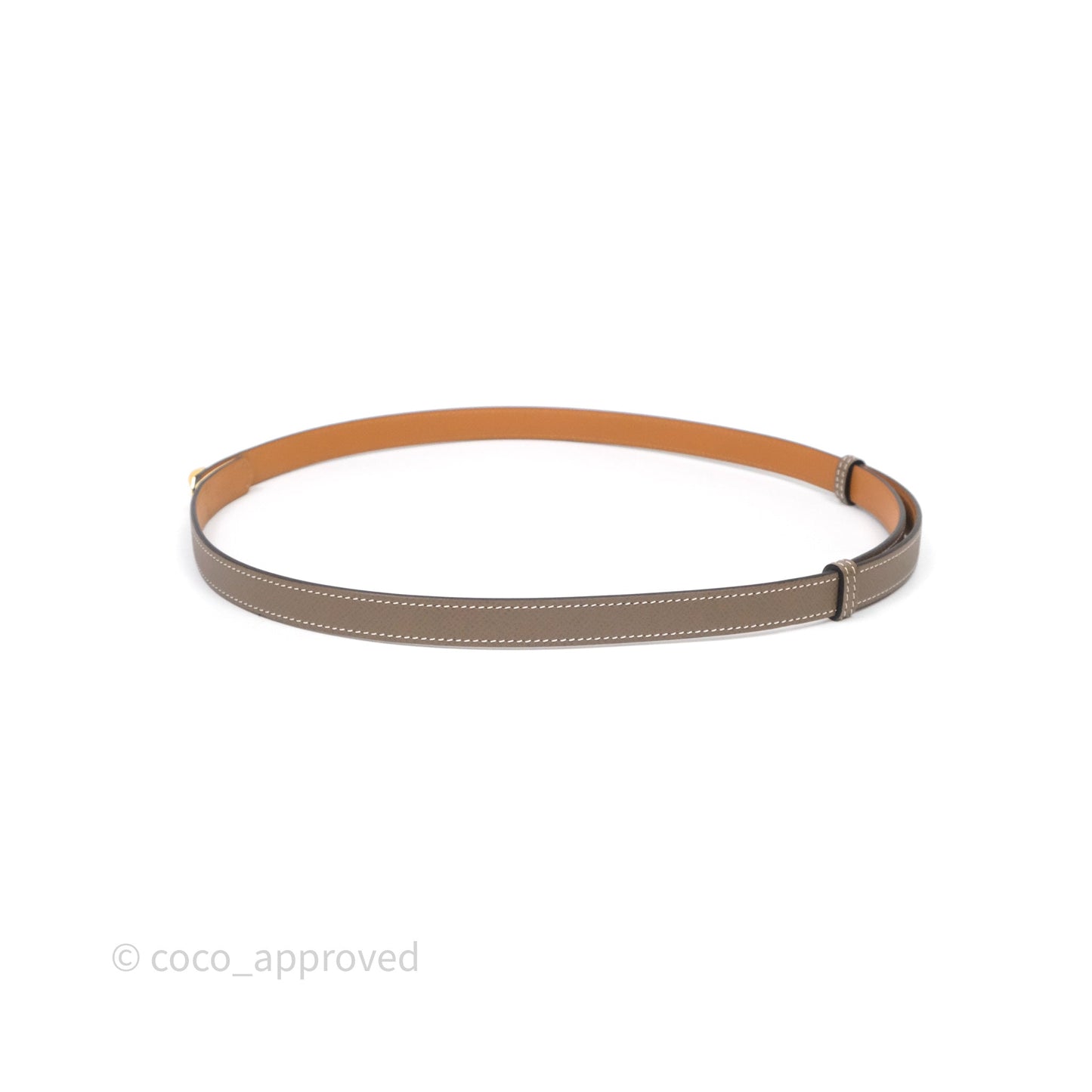 Hermès Kelly Buckle Belt Etoupe Epsom Gold Hardware