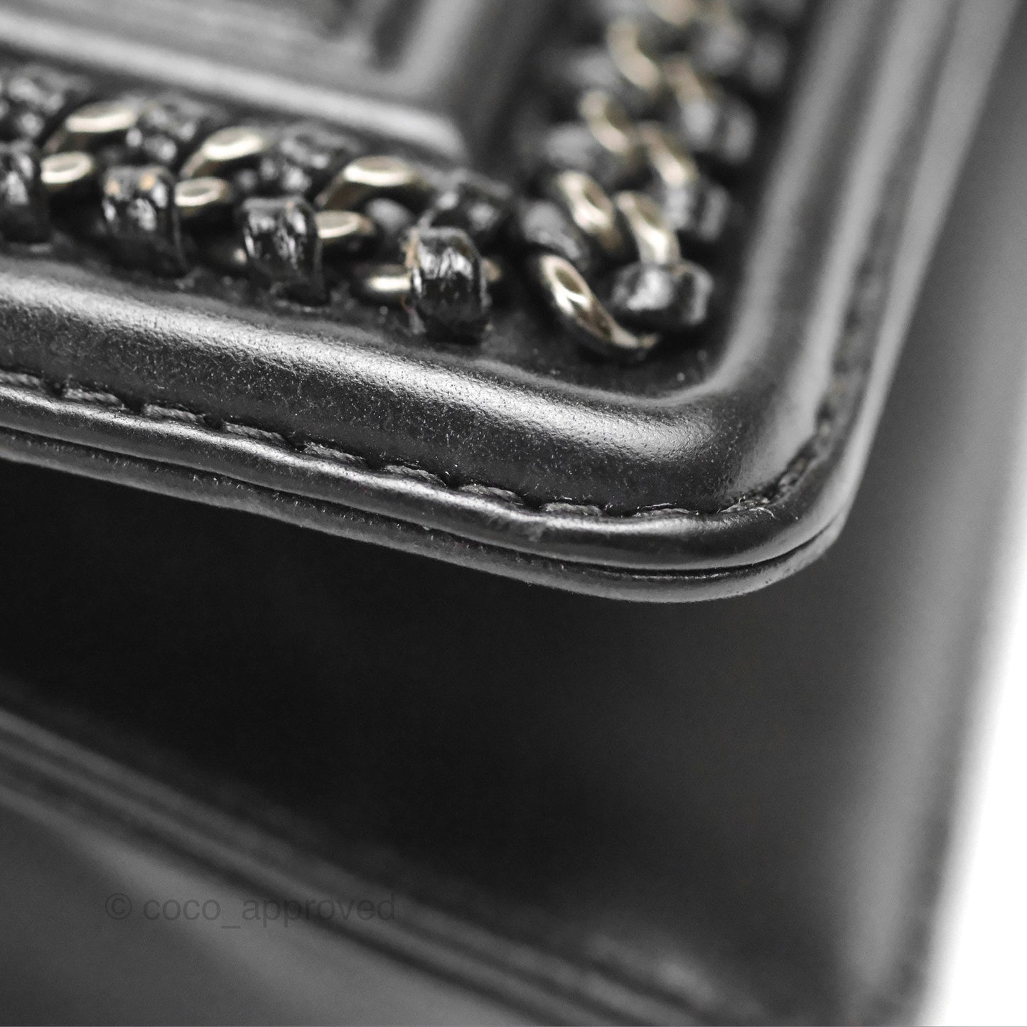 Chanel Small Chain Around Top Handle Boy Black Calfskin Ruthenium Hardware