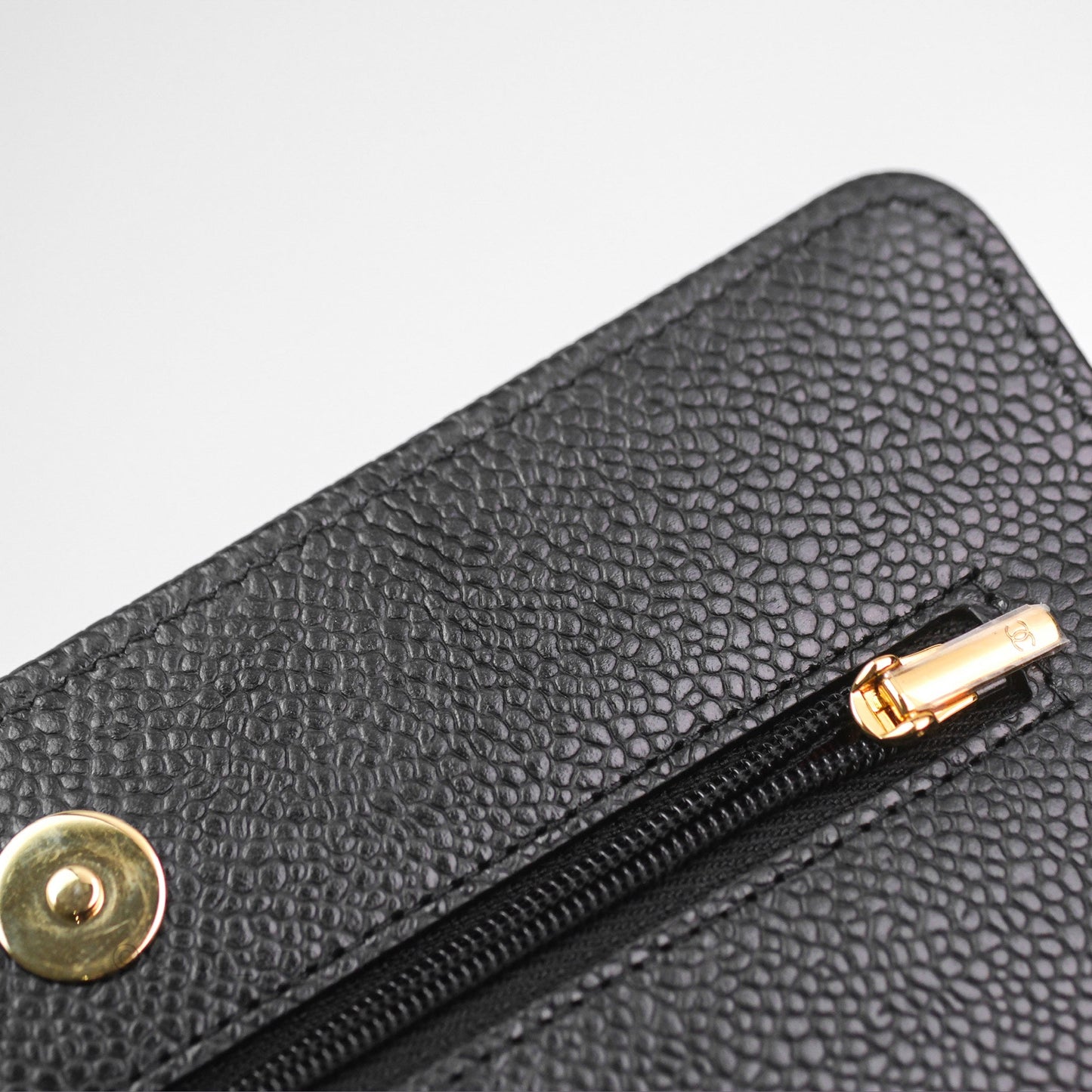 Chanel Quilted WOC Black Caviar Gold Hardware