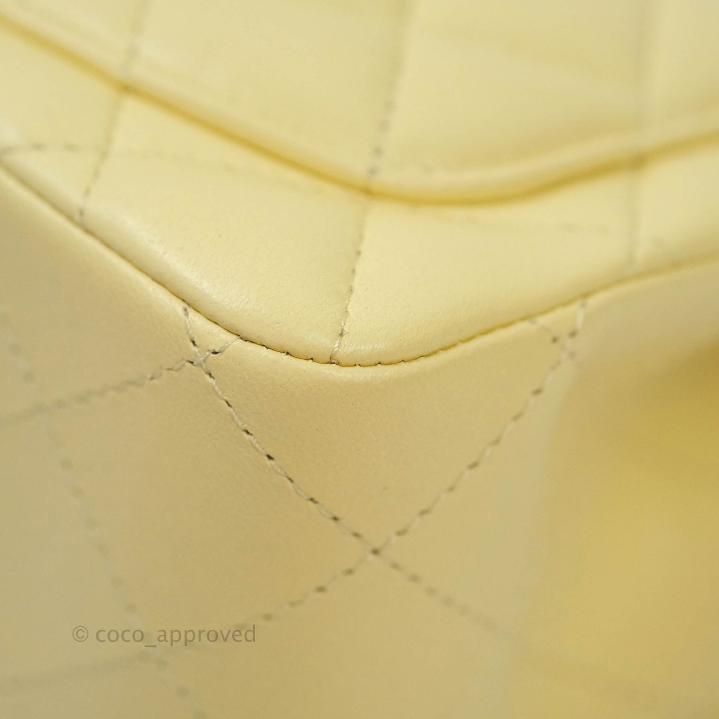 Chanel Mini Square Pale Yellow Lambskin Gold Hardware 21C