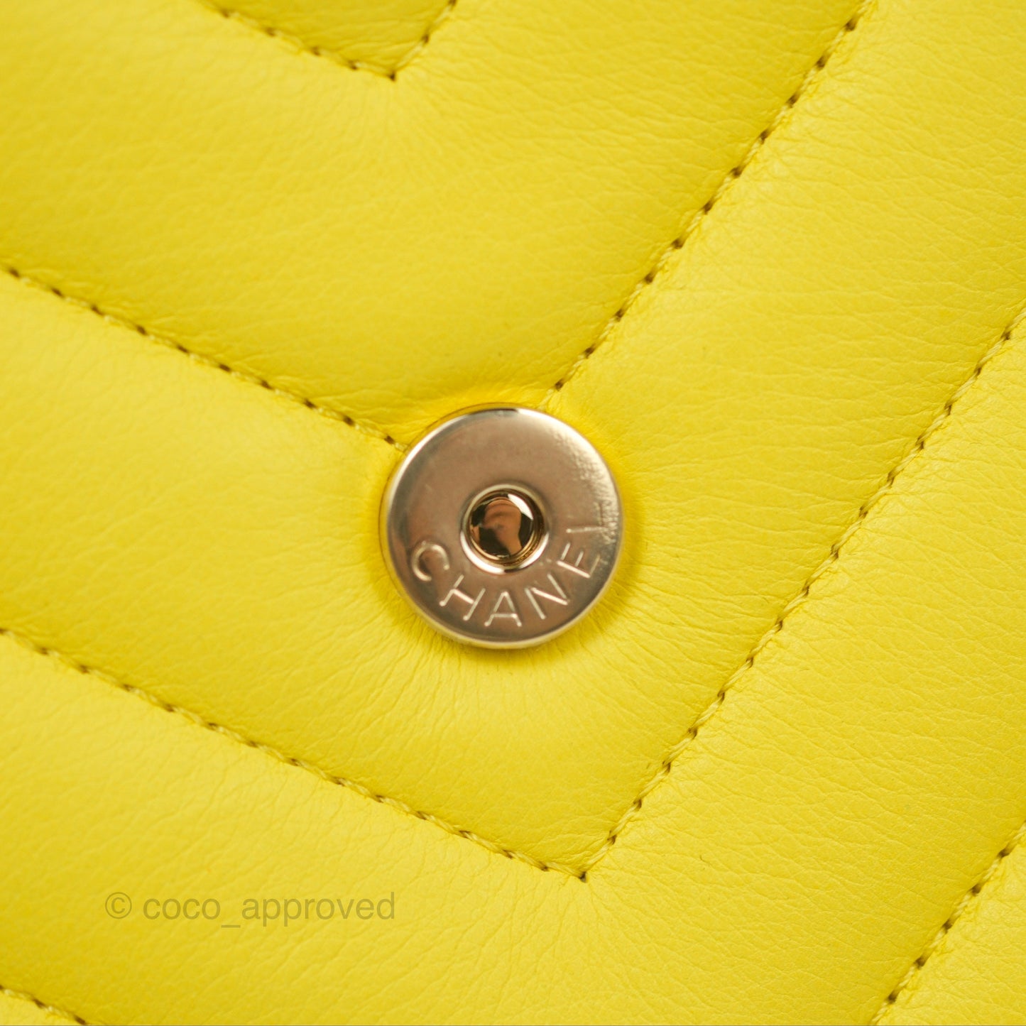 Chanel Chevron Square Envelope Flap Bag Yellow 19C