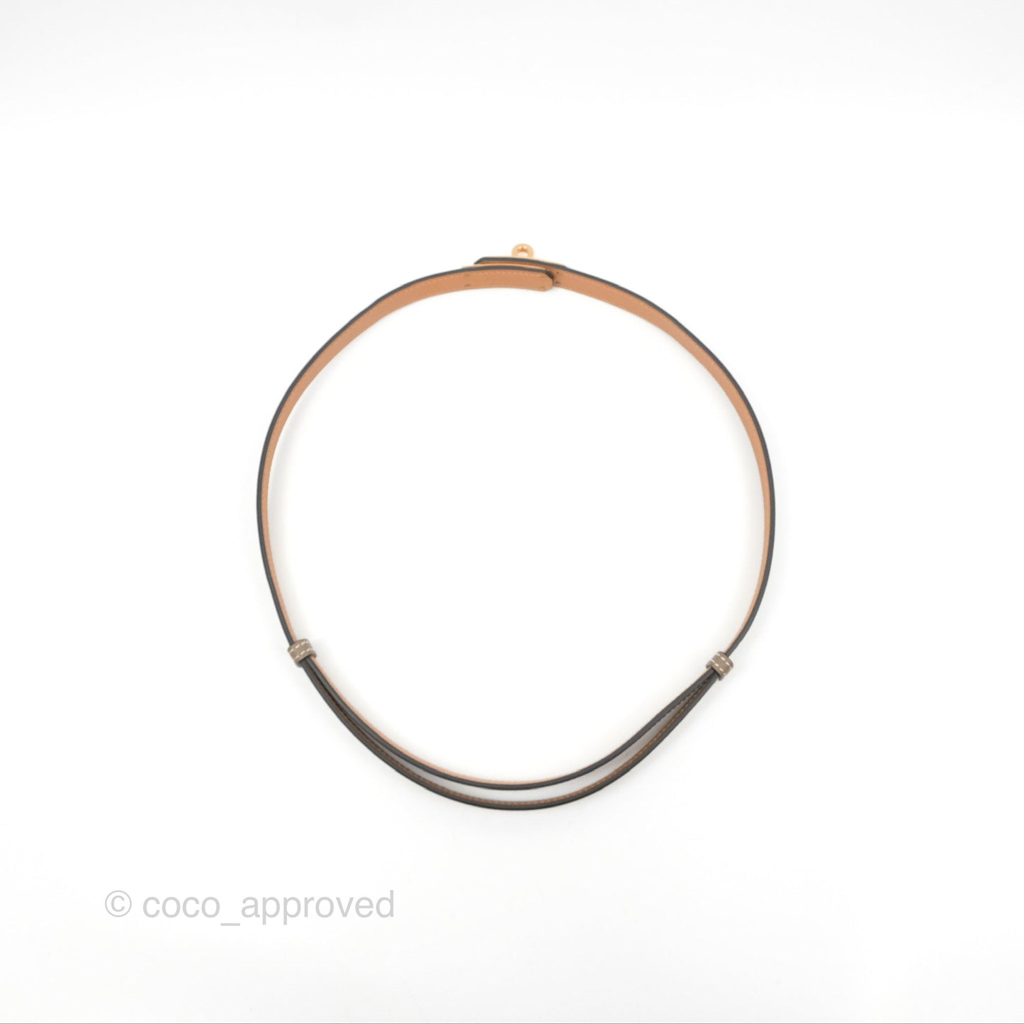 Hermès Kelly Buckle Belt Etoupe Epsom Rose Gold Hardware