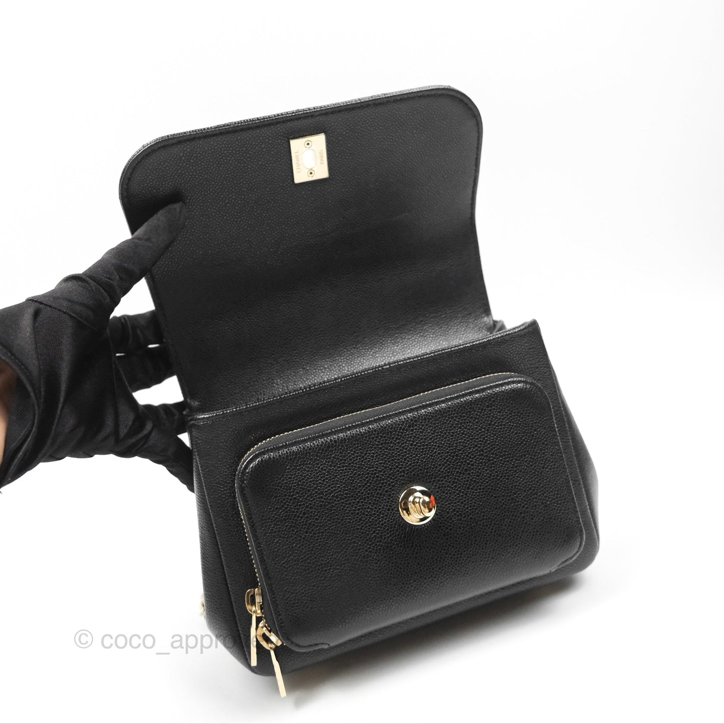 Chanel Quilted Small Business Affinity Flap Black Caviar Gold Hardware