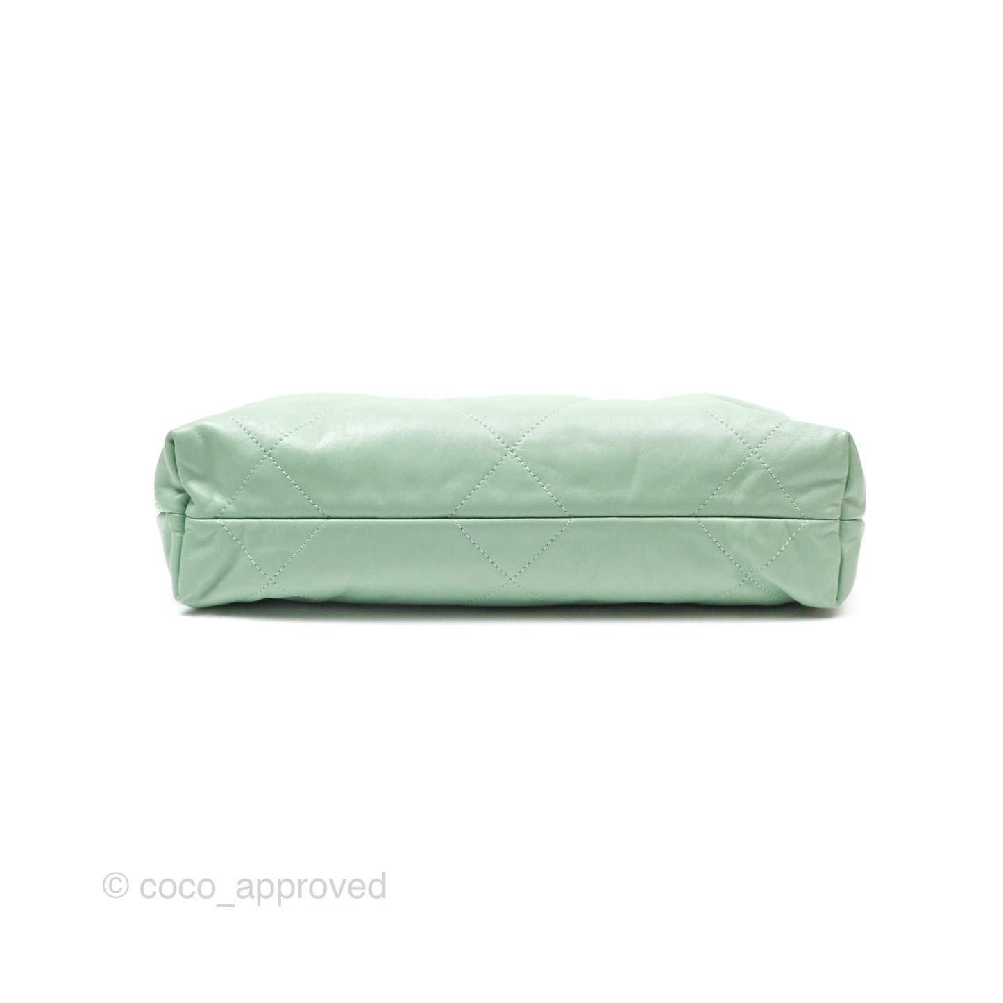 Chanel 22 Small Mint Green Shiny Aged Calfskin Aged Gold Hardware