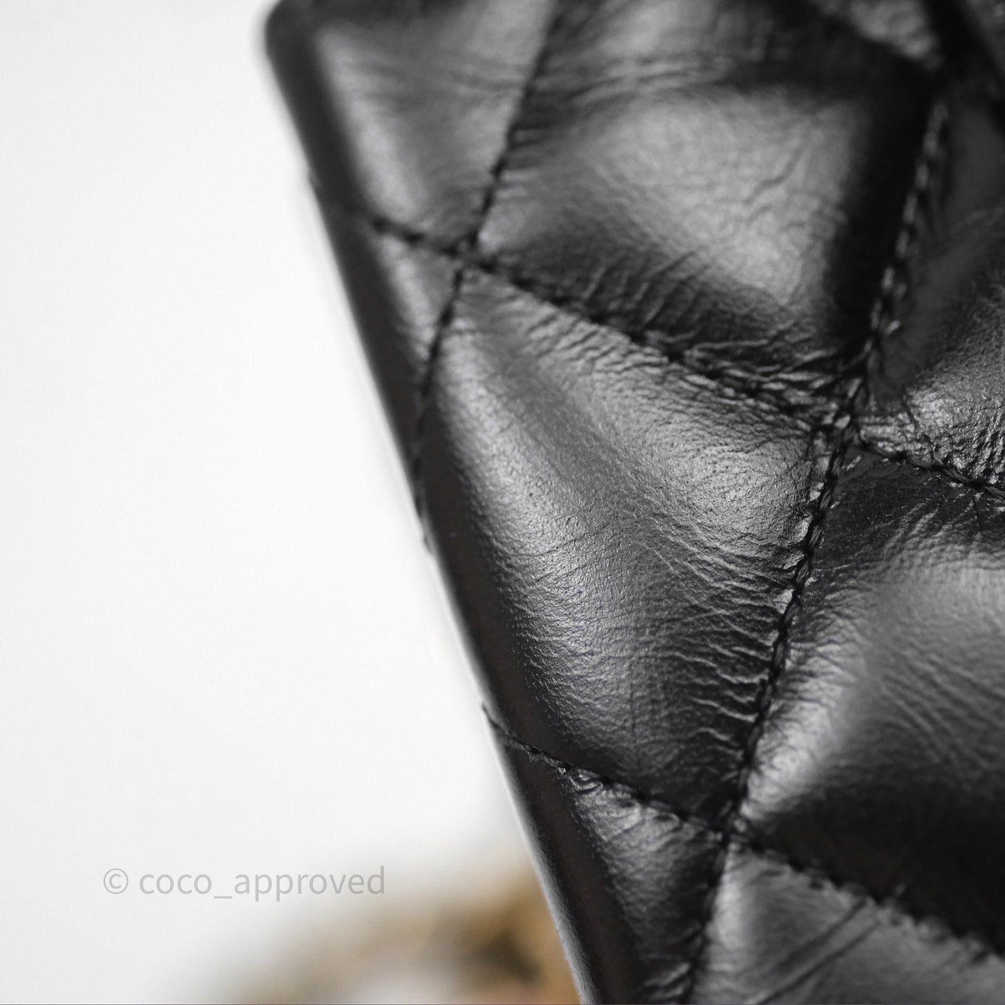 Chanel Kelly Bag Quilted Black Shiny Crumpled Calfskin Aged Gold Hardware