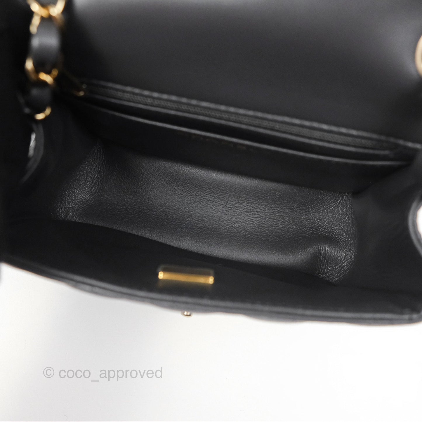Chanel Mini Square Quilted Grey Lambskin Gold Hardware