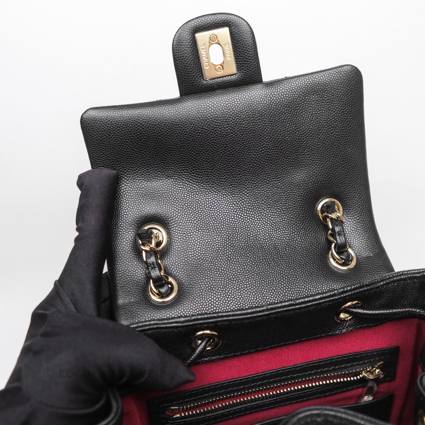 Chanel Urban Spirit Mini Black Caviar Backpack Gold Hardware