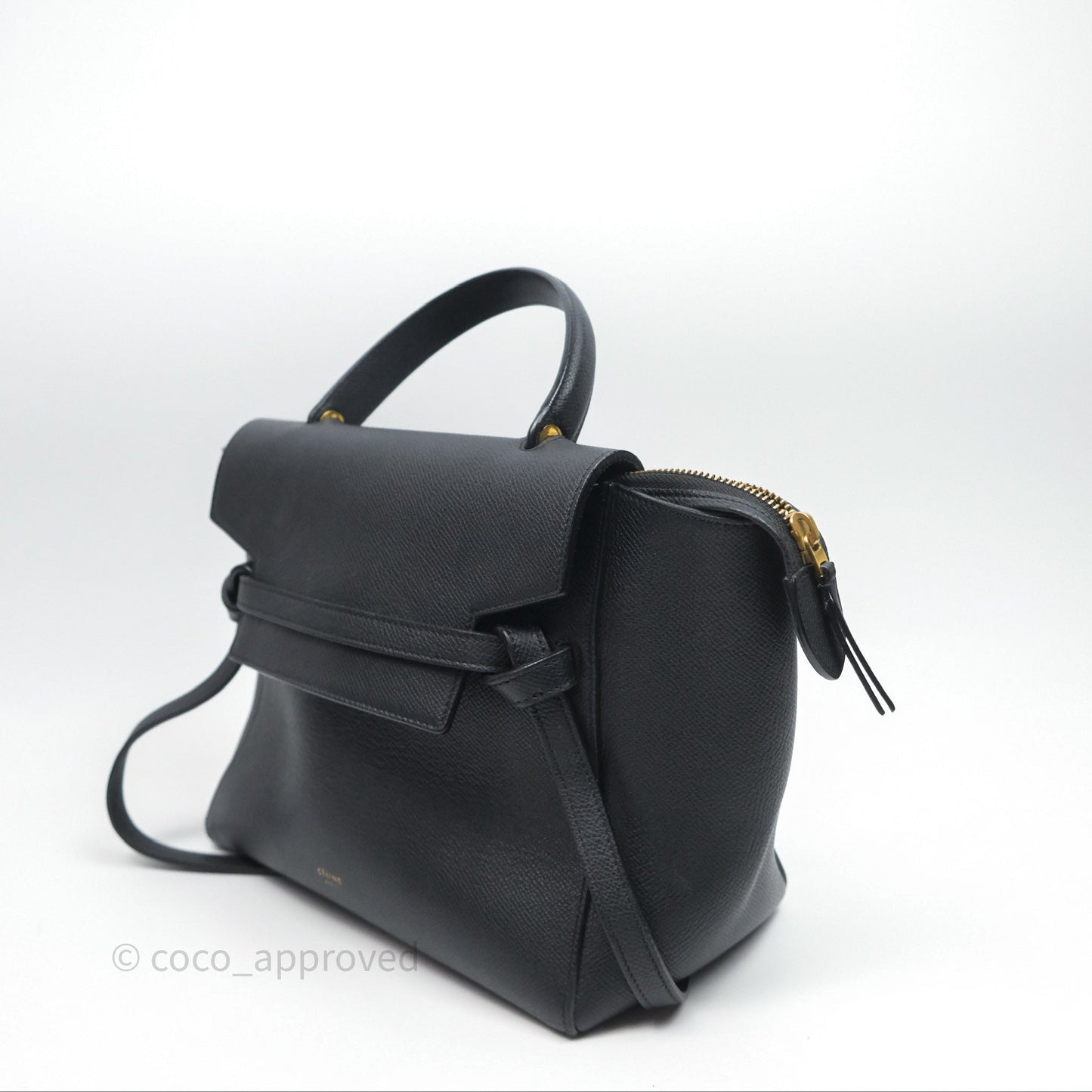 Celine Micro Belt Bag Black Grained Calfskin Gold Hardware