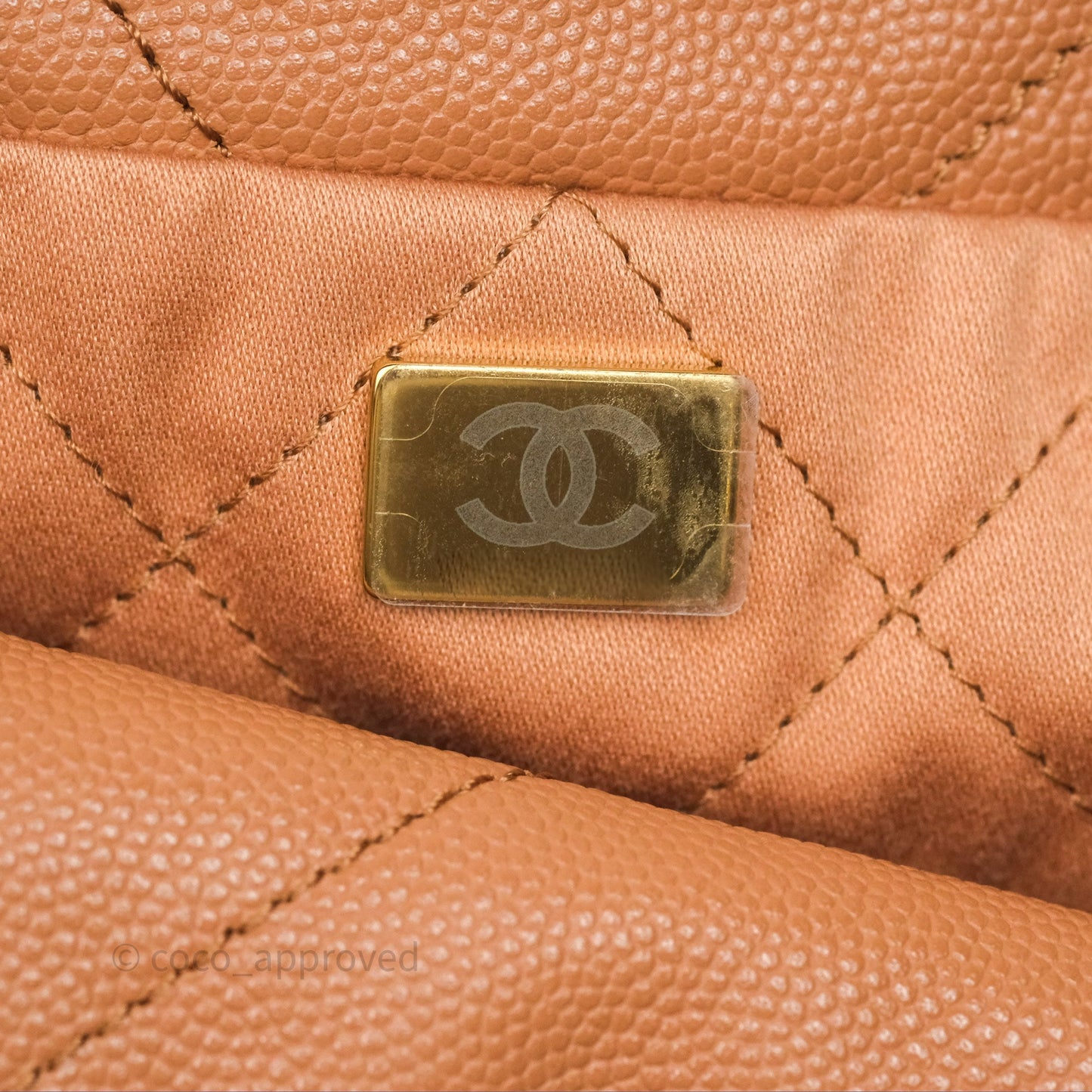 Chanel 22 Small Beige Caviar Aged Gold Hardware