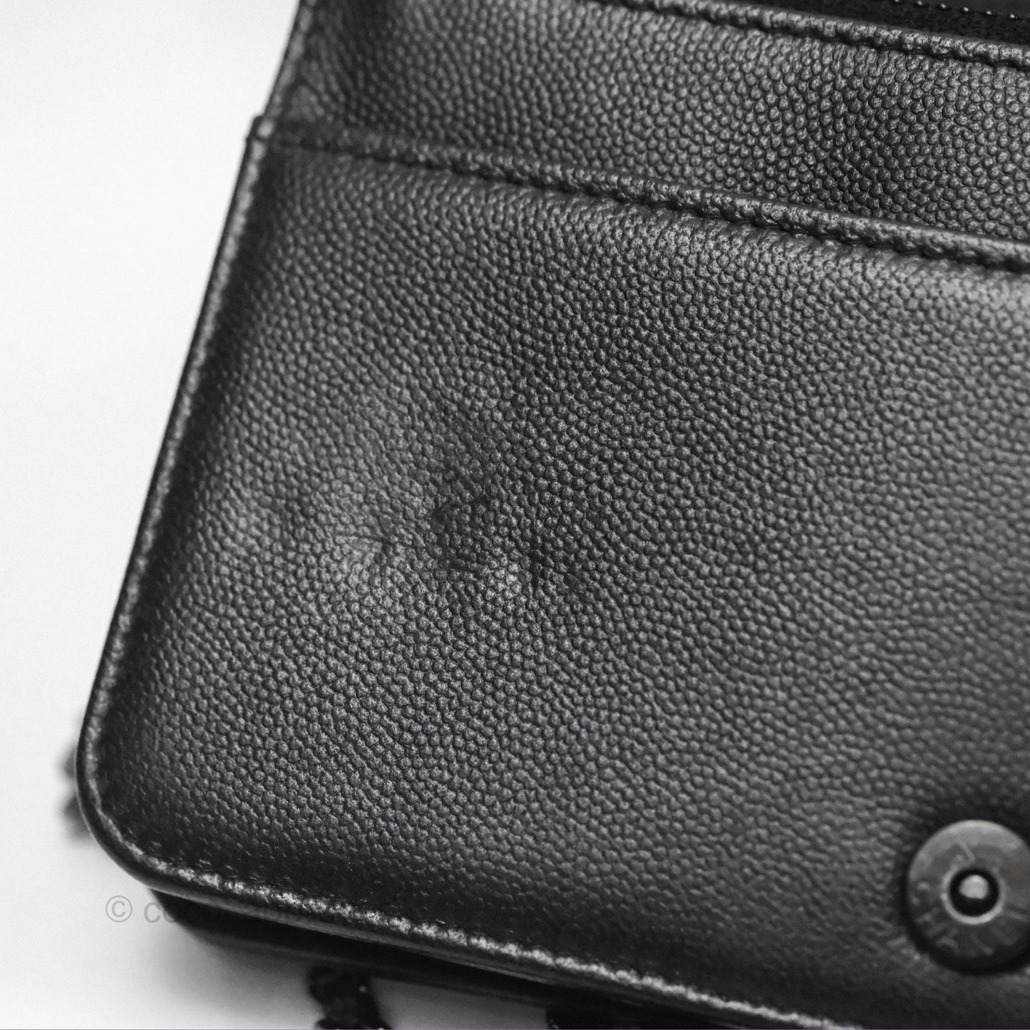 Chanel Quilted Boy Wallet on Chain WOC So Black Caviar