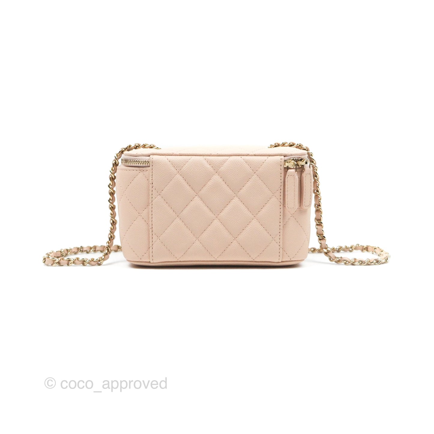 Chanel Vanity with Classic Chain Light Beige Caviar Gold Hardware 22C