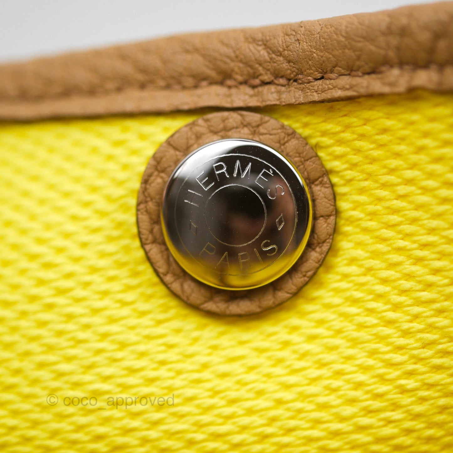 Hermès Garden Party 30 Canvas Ecru-Jaune Citron 9N/ Biscuit 48