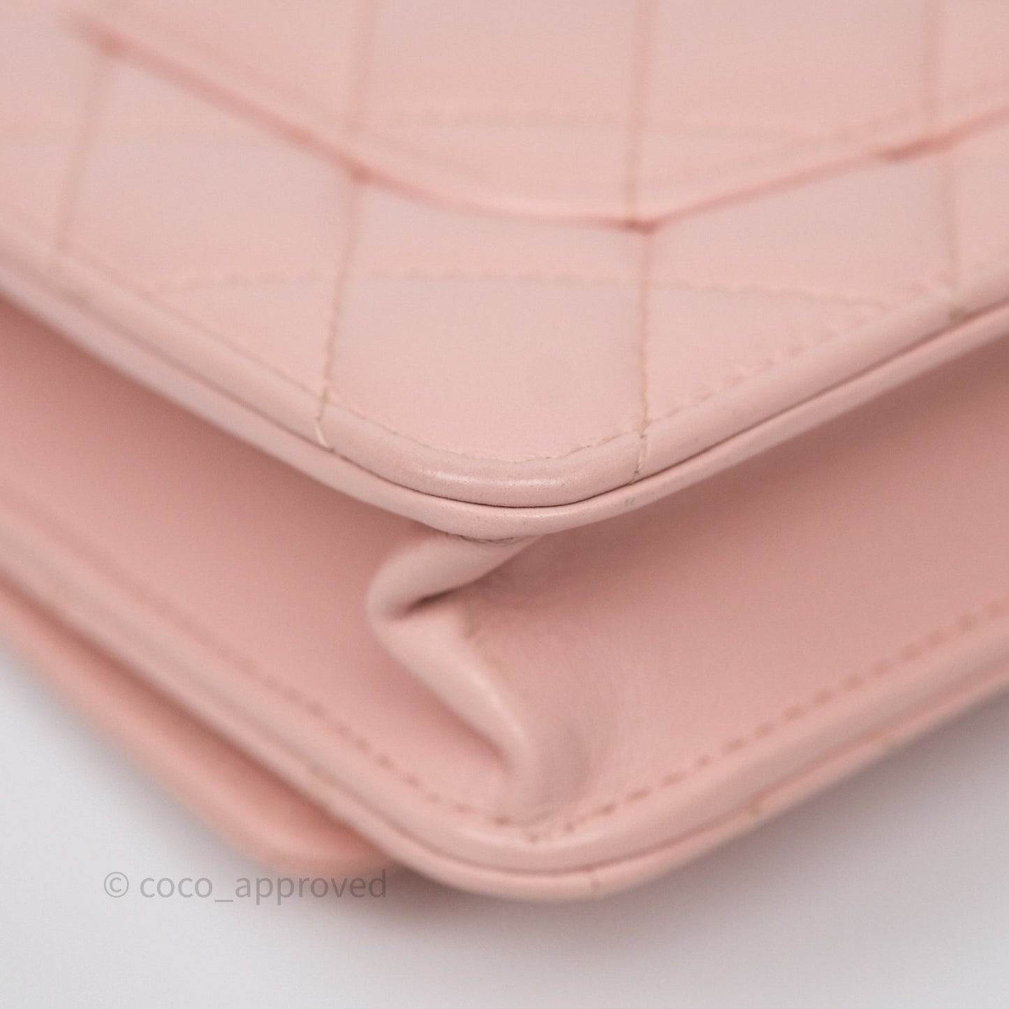 Chanel Camellia Crush Wallet on Chain WOC Pink Lambskin Aged Gold Hardware