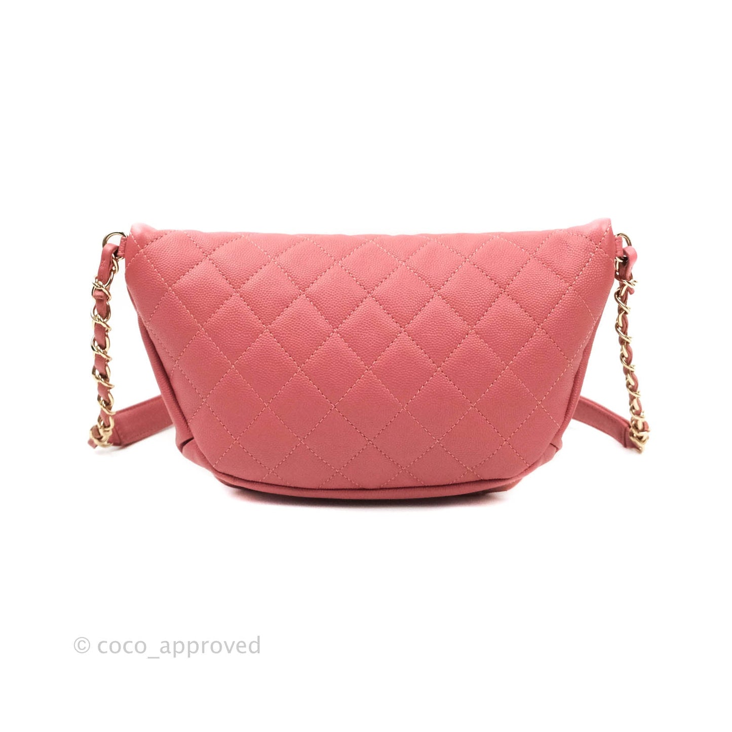 Chanel Quilted Business Affinity Waist Belt Bag Pink Caviar Gold Hardware