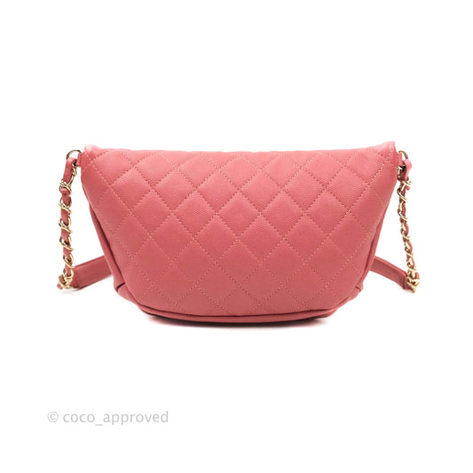 Chanel Quilted Business Affinity Waist Belt Bag Pink Caviar Gold Hardware