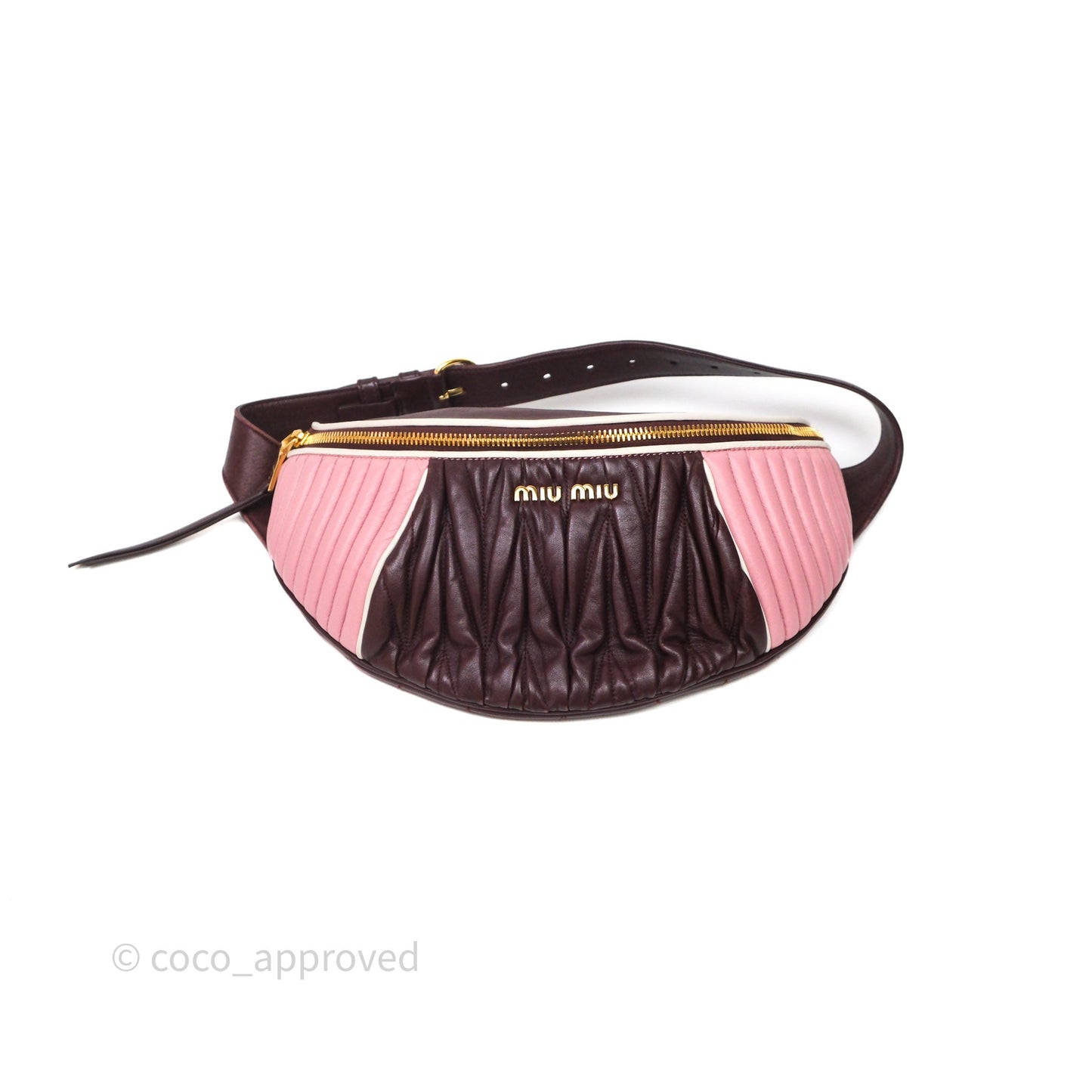 Miu Miu Bumbag Burgundy/Pink Gold Hardware