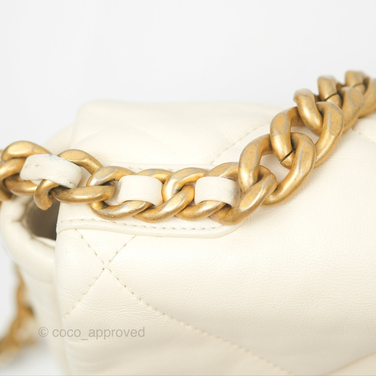 Chanel 19 Small Ivory Cream Mixed Hardware