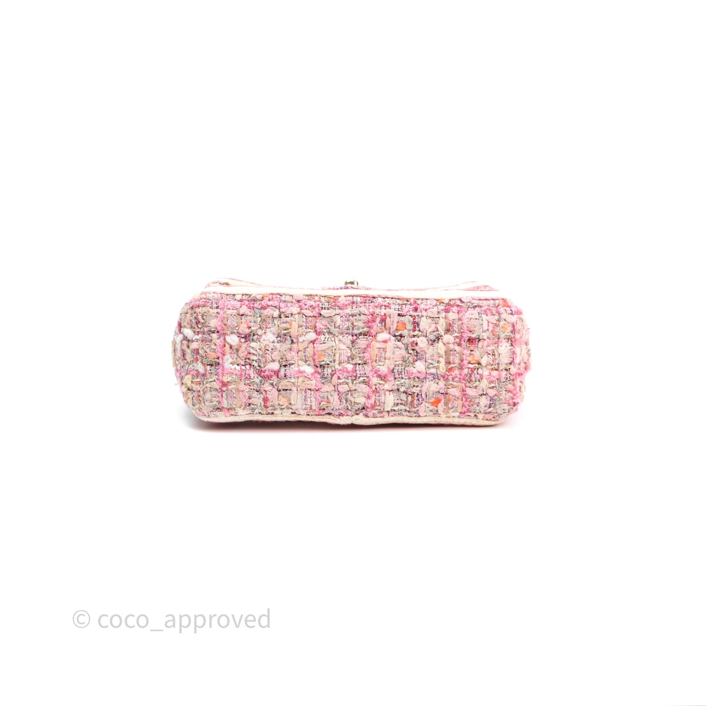 Chanel Mini Rectangular Flap Pink Tweed Braid Gold Hardware