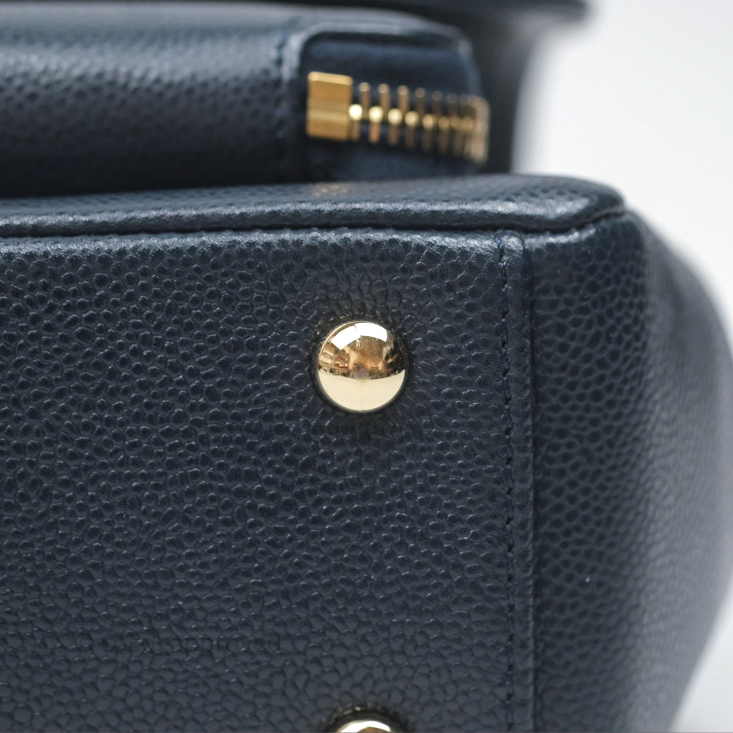 Chanel Quilted Small Business Affinity Flap Navy Caviar Gold Hardware