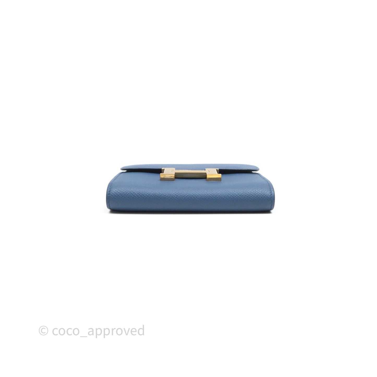 Hermès Constance Short Wallet Bleu Agate R2 Epsom Gold Hardware