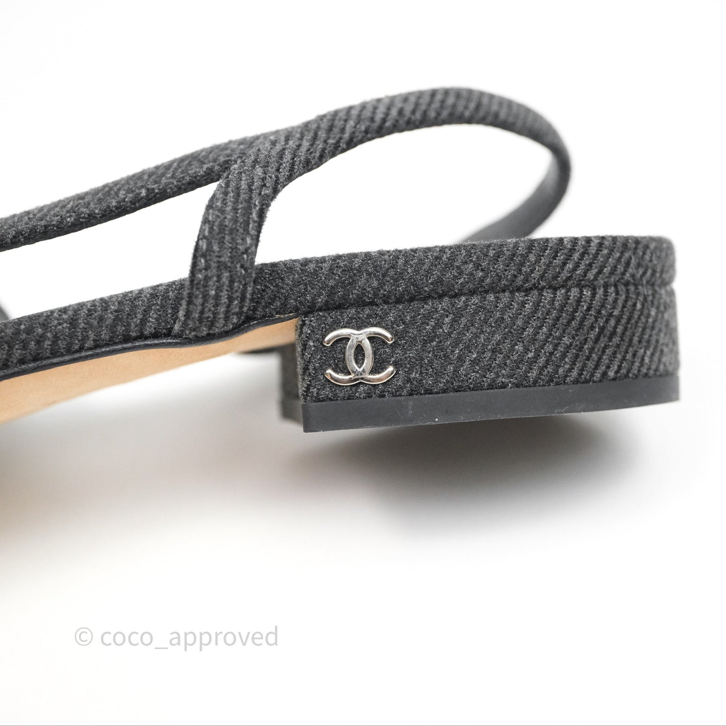 Chanel Classic Slingback Black/Grey Tweed Size 36