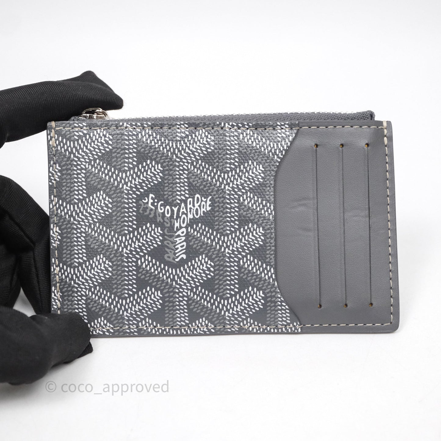 Goyard Bourbon Zipped Card Holder Grey