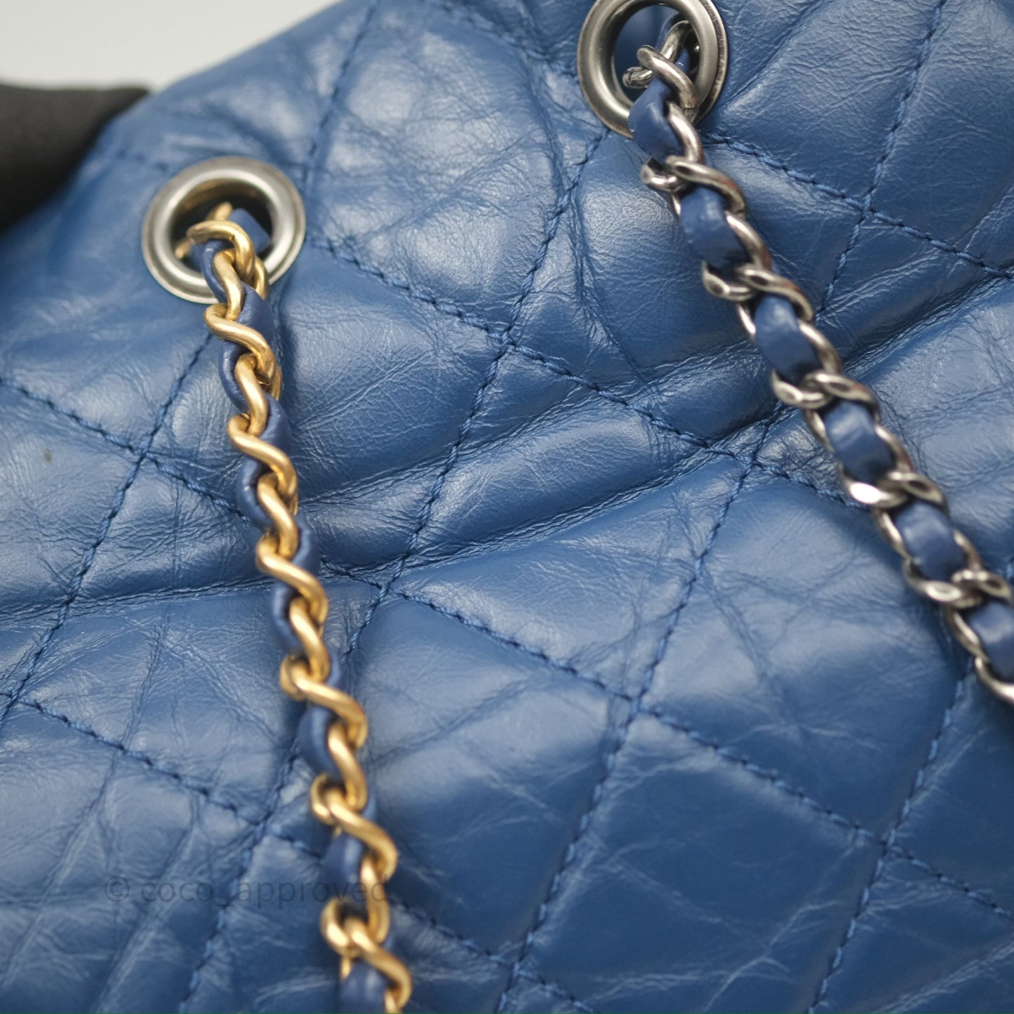 Chanel Small Gabrielle Backpack Blue Aged Calfskin