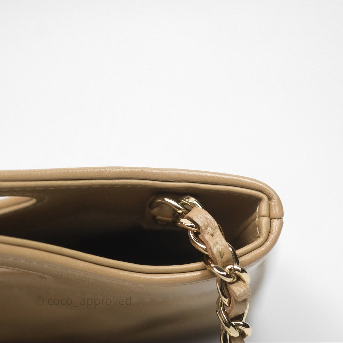 Chanel Nano 31 Beige Shiny Lambskin Gold Hardware