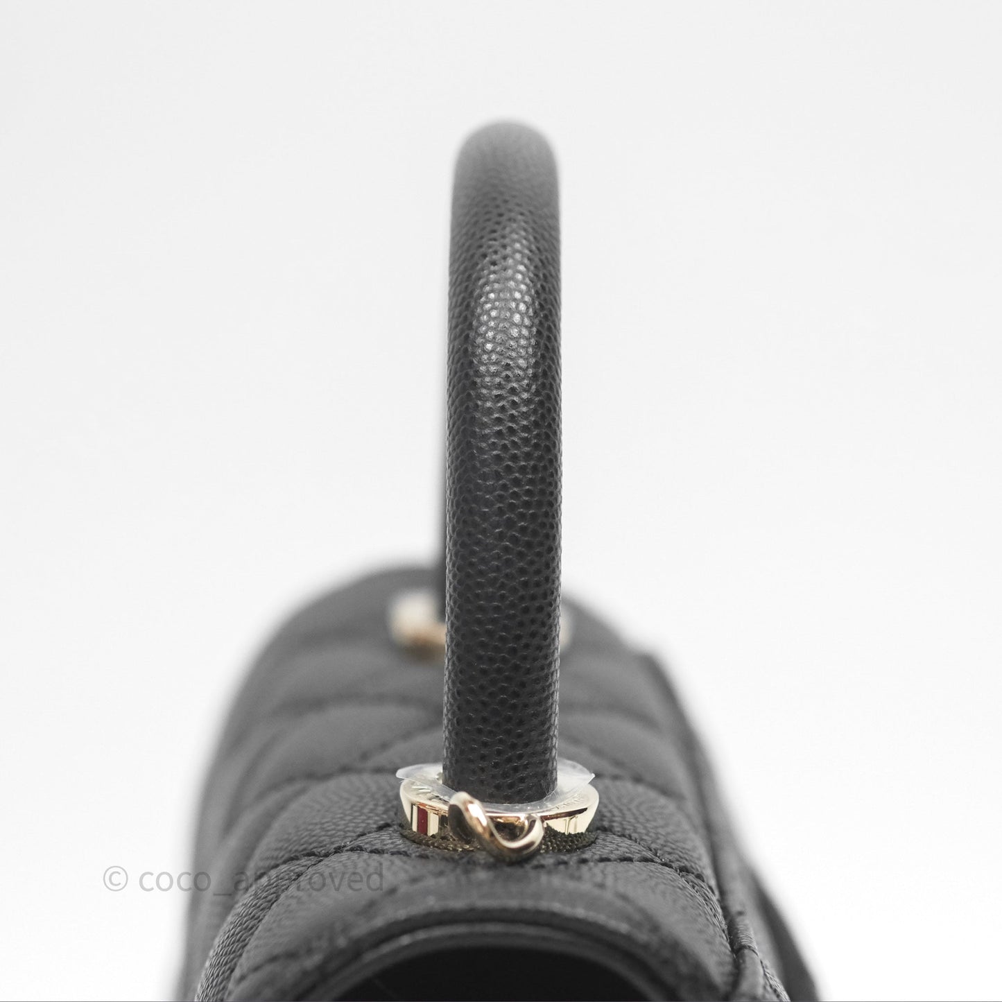 Chanel Mini Coco Handle Quilted Black Caviar Gold Hardware