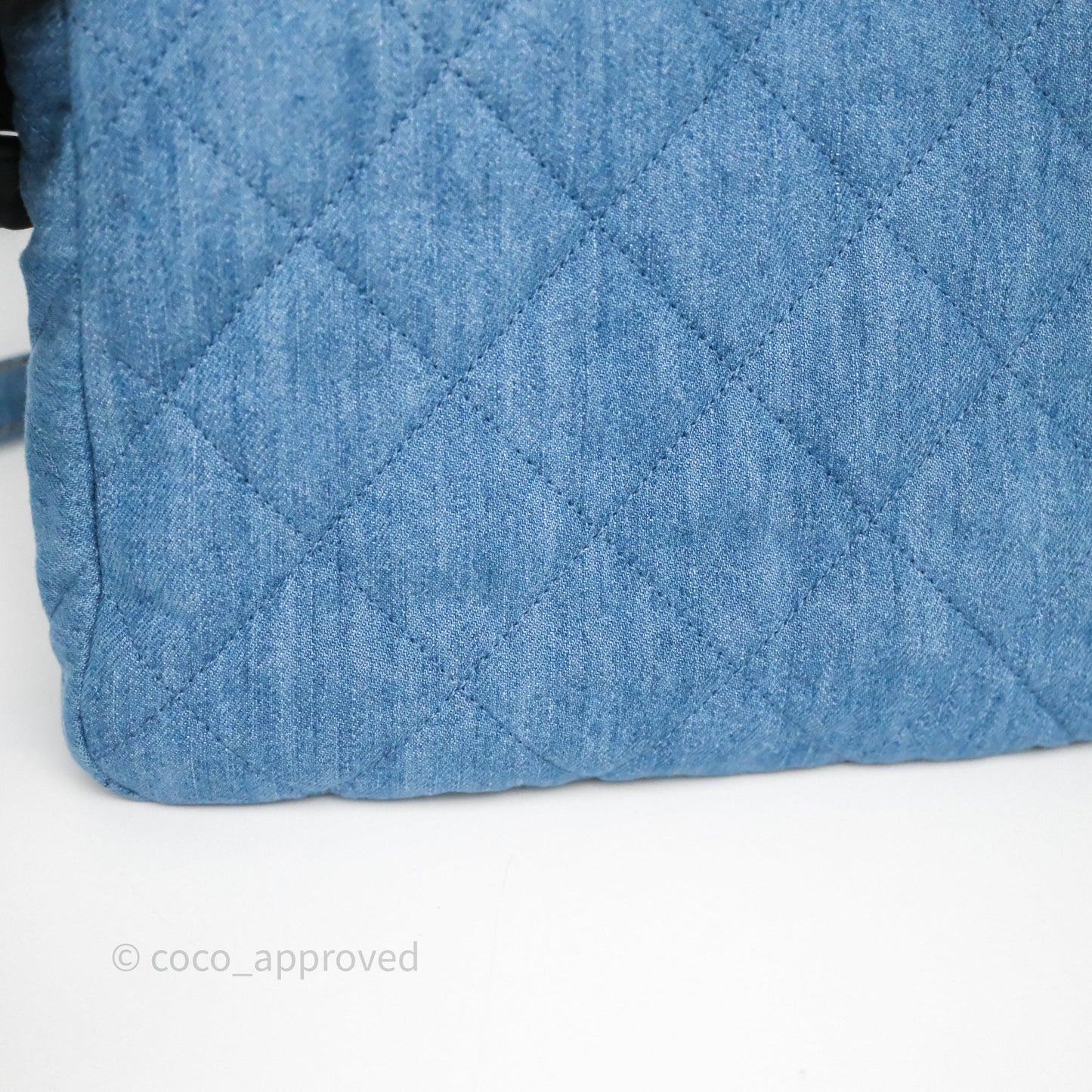 Chanel Double Pocket Hobo Bag Blue Denim Aged Gold Hardware