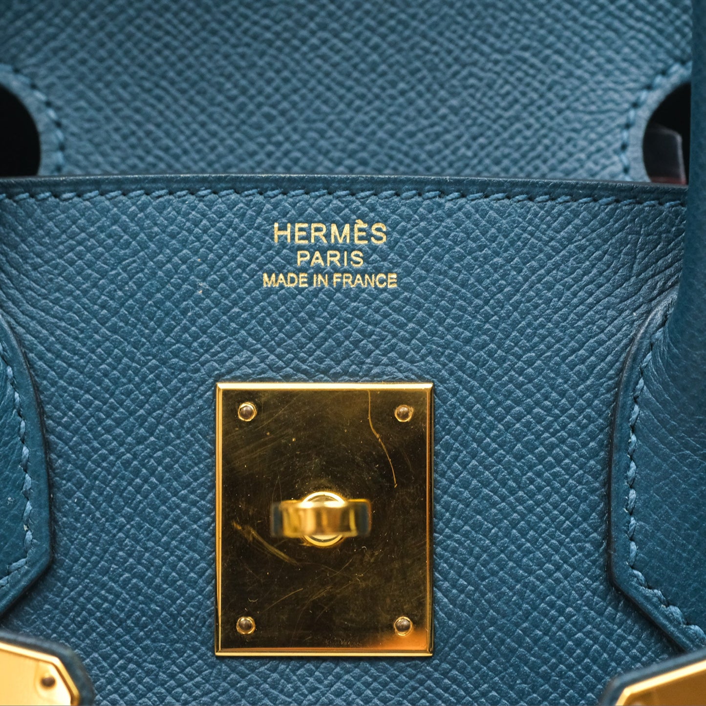 Hermès Birkin 30 Retourne Bleu de Prusse 7P Epsom Gold Hardware