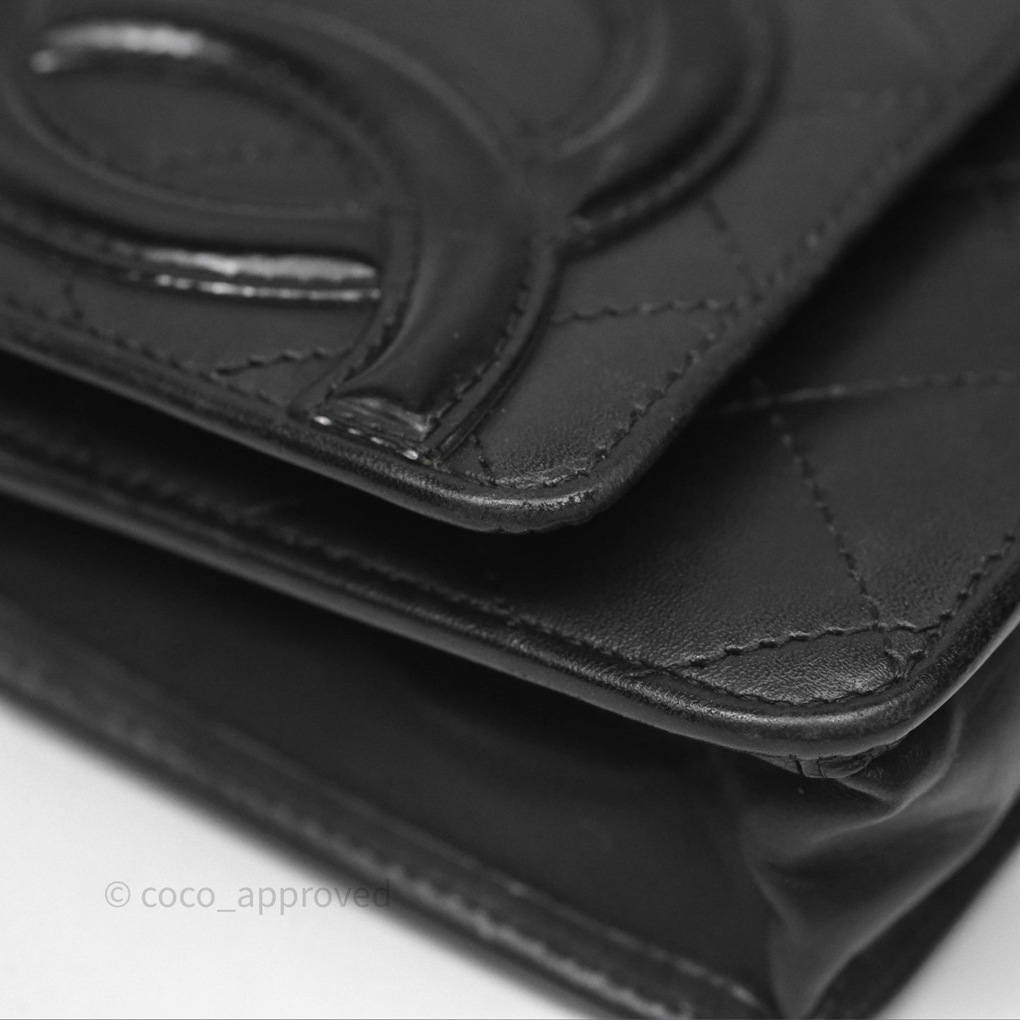 Chanel Quilted Wallet on Chain WOC Cambon Black Calfskin Silver Hardware
