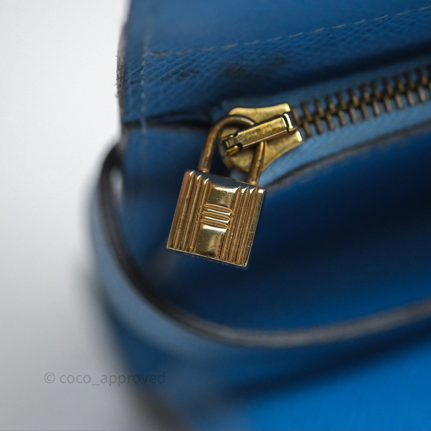 Hermès Kelly Depliant Wallet Blue Epsom Gold Hardware